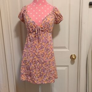 Billabong Floral Dress in Purple and Yellow